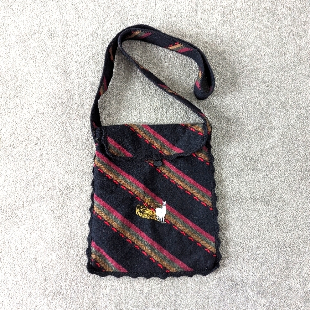 Peruviantex Women's Messenger Cross Body Bag Stripe Alpaca Baby